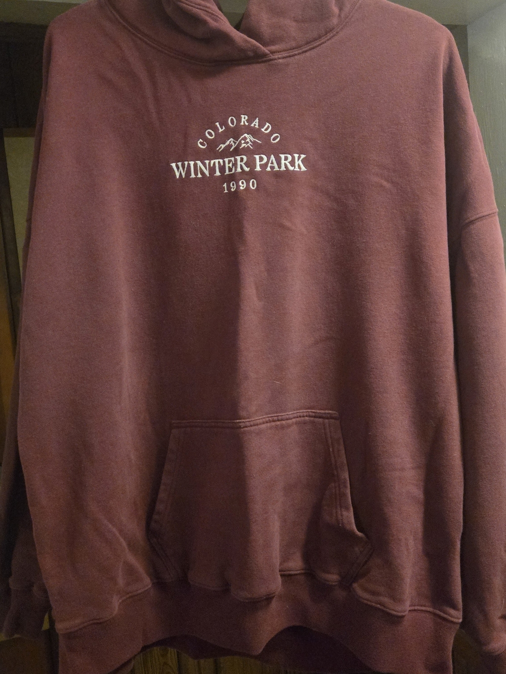 Hollister "Colorado Winter Park 1990" Graphic Hoodie - Maroon / Burgundy
